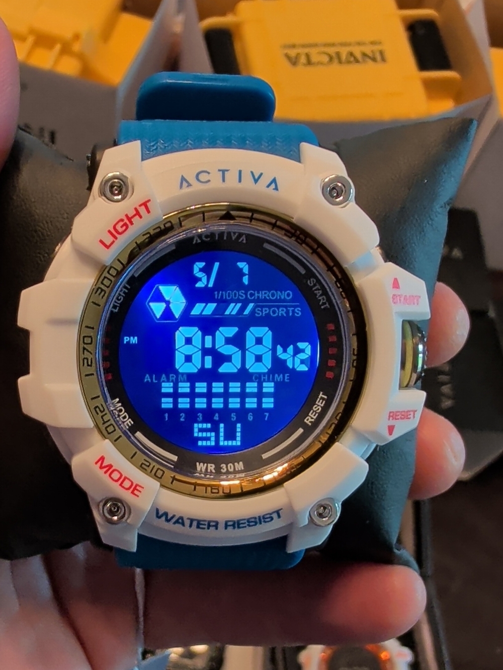 Activa  ACW8020-009 Blue and White Digital Rugged Sports Watch